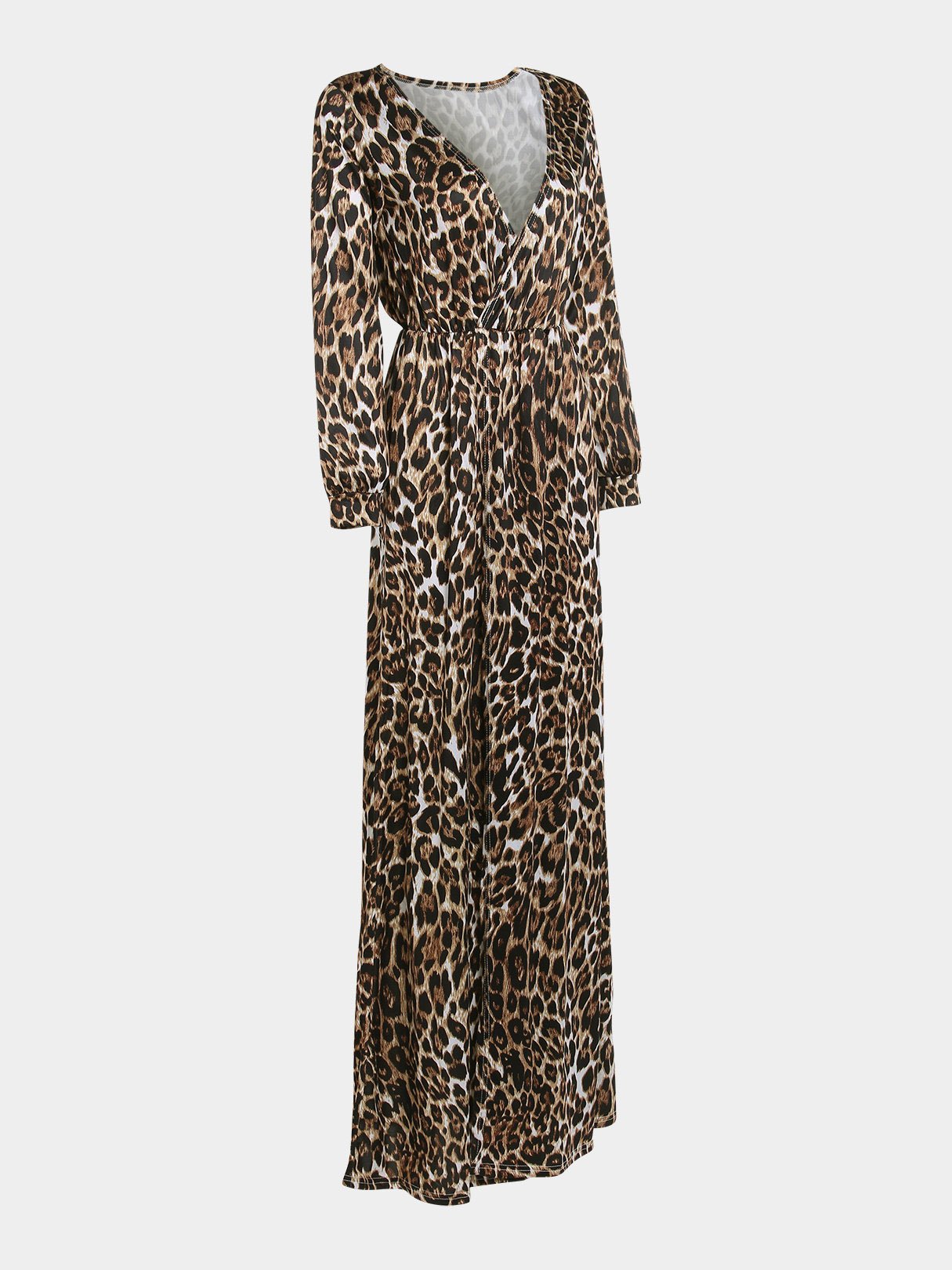 OEM Ladies Leopard V-Neck Dresses
