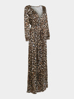 OEM Ladies Leopard V-Neck Dresses