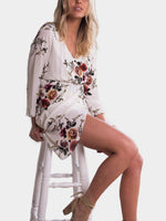 OEM Ladies White Floral Dresses