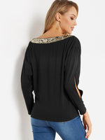 NEW FEELING Womens Black T-Shirts
