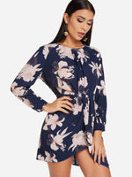 OEM Ladies Navy Floral Dresses