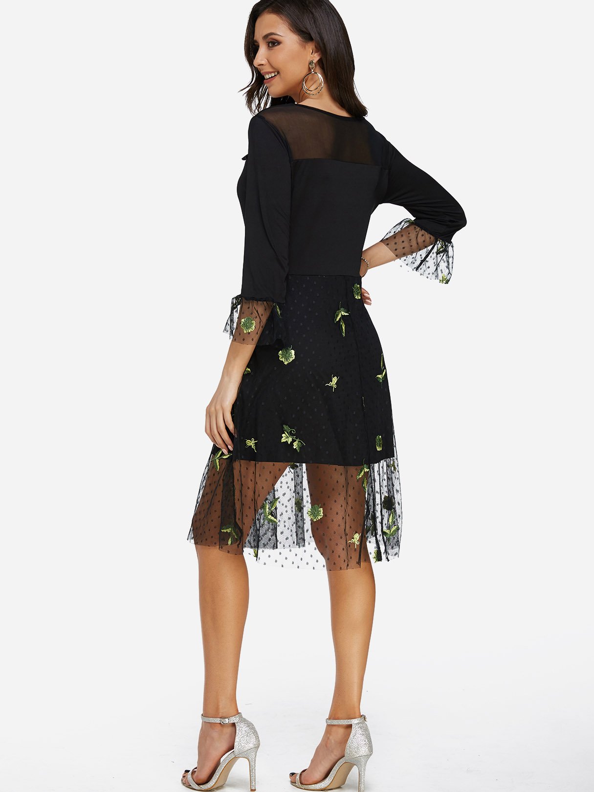 NEW FEELING Womens Black Midi Dresses