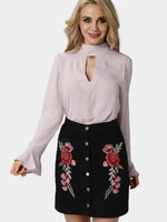 NEW FEELING Womens Purple Blouses