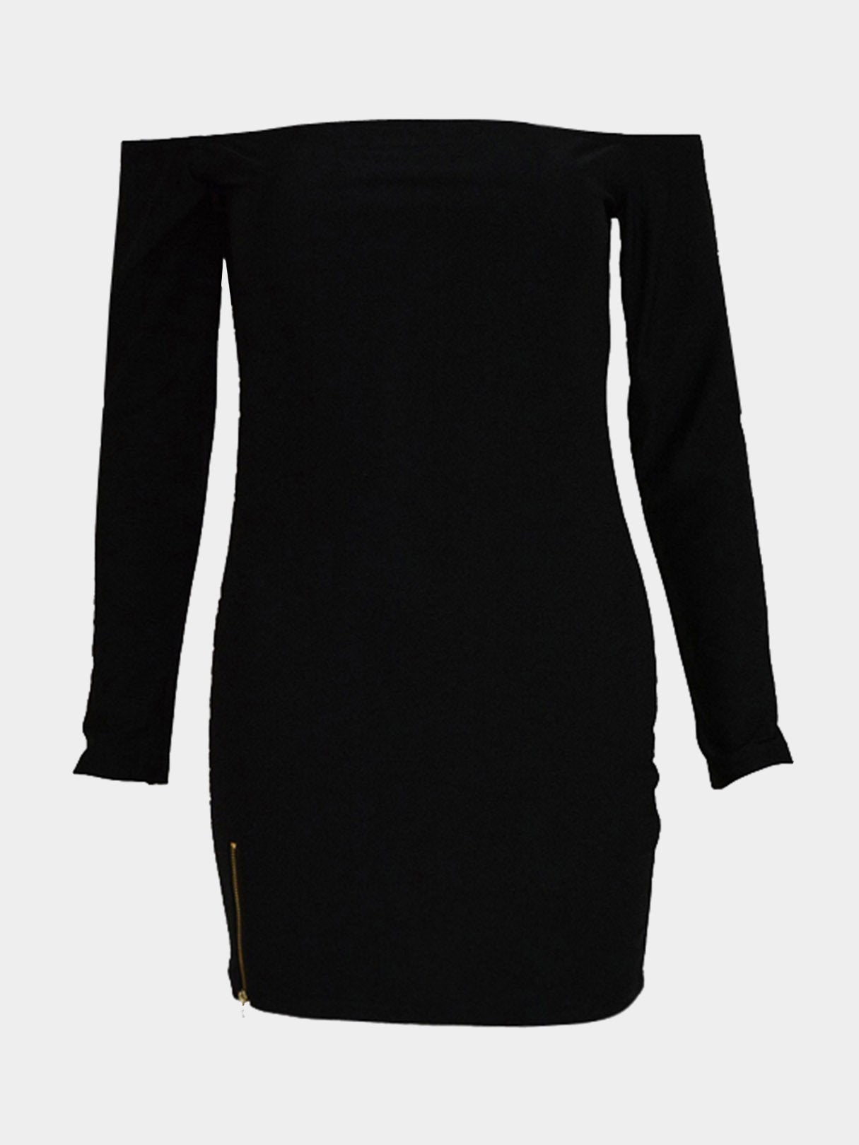 NEW FEELING Womens Black Off The Shoulder Dresses