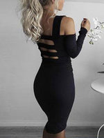 OEM Ladies Black Midi Dresses