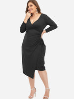Custom Ladies V-Neck Plus Size Dresses