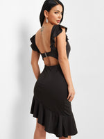 NEW FEELING Womens Black V-Neck Dresses