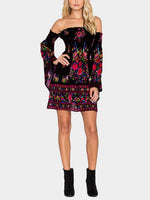 NEW FEELING Womens Black Floral Dresses