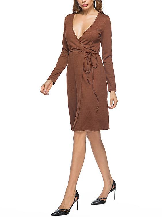 ODM Ladies Long Sleeve Midi Dress