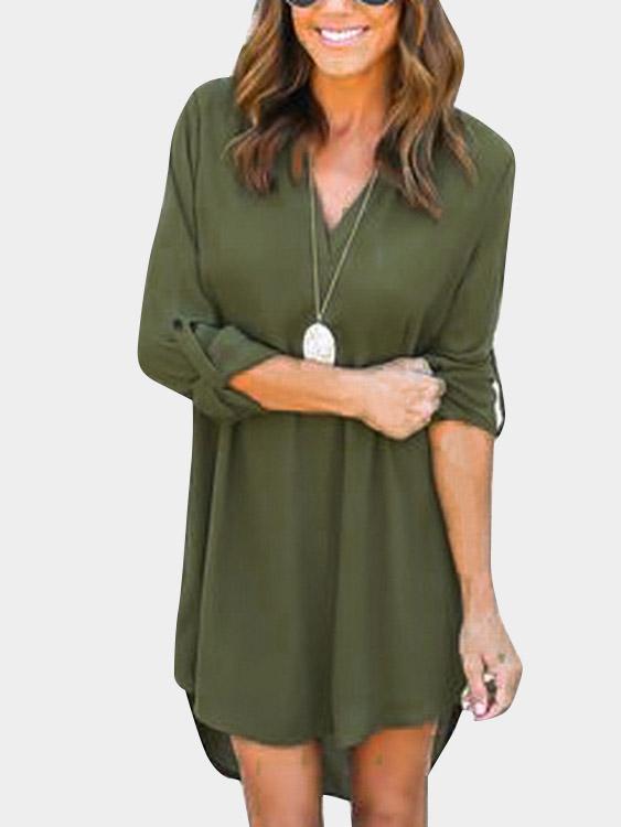 ODM Ladies Half Sleeve Chiffon Dress