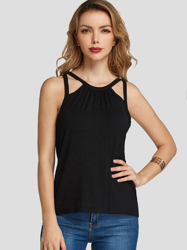Wholesale Round Neck Cut Out Sleeveless Tank Top