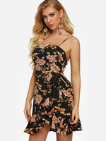 OEM Ladies Black Floral Dresses
