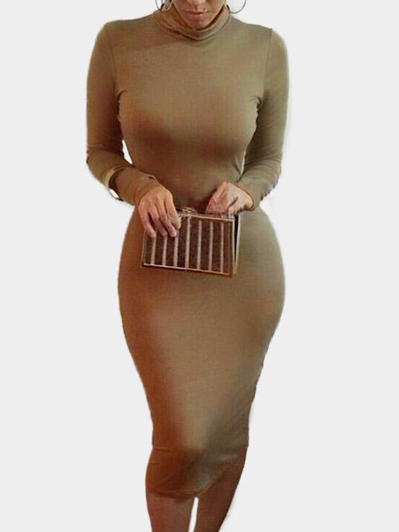NEW FEELING Womens Khaki Midi Dresses