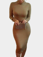 NEW FEELING Womens Khaki Midi Dresses
