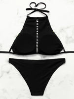 NEW FEELING Womens Black Bikinis