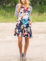 OEM Ladies Navy Floral Dresses