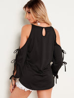 NEW FEELING Womens Black T-Shirts