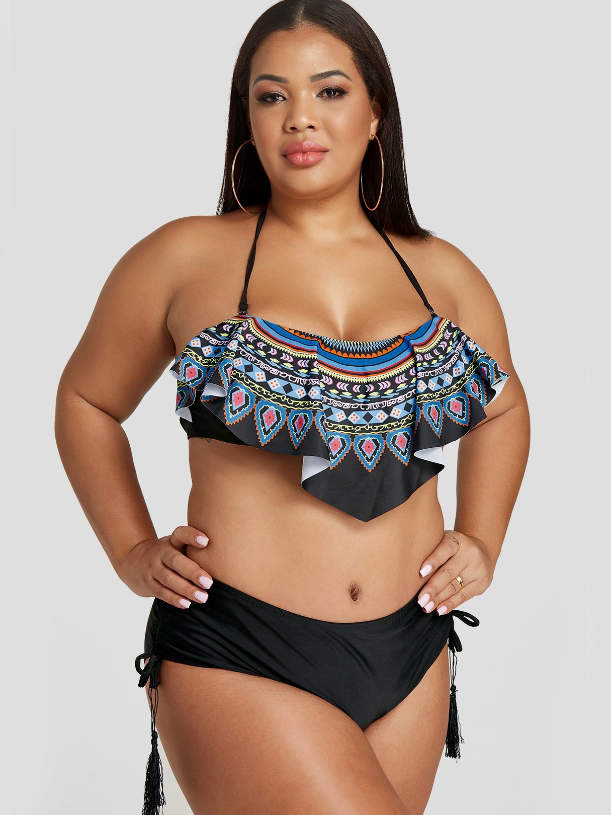 OEM Ladies Black Plus Size Swimwear