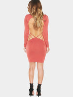 NEW FEELING Womens Watermelon Red Midi Dresses