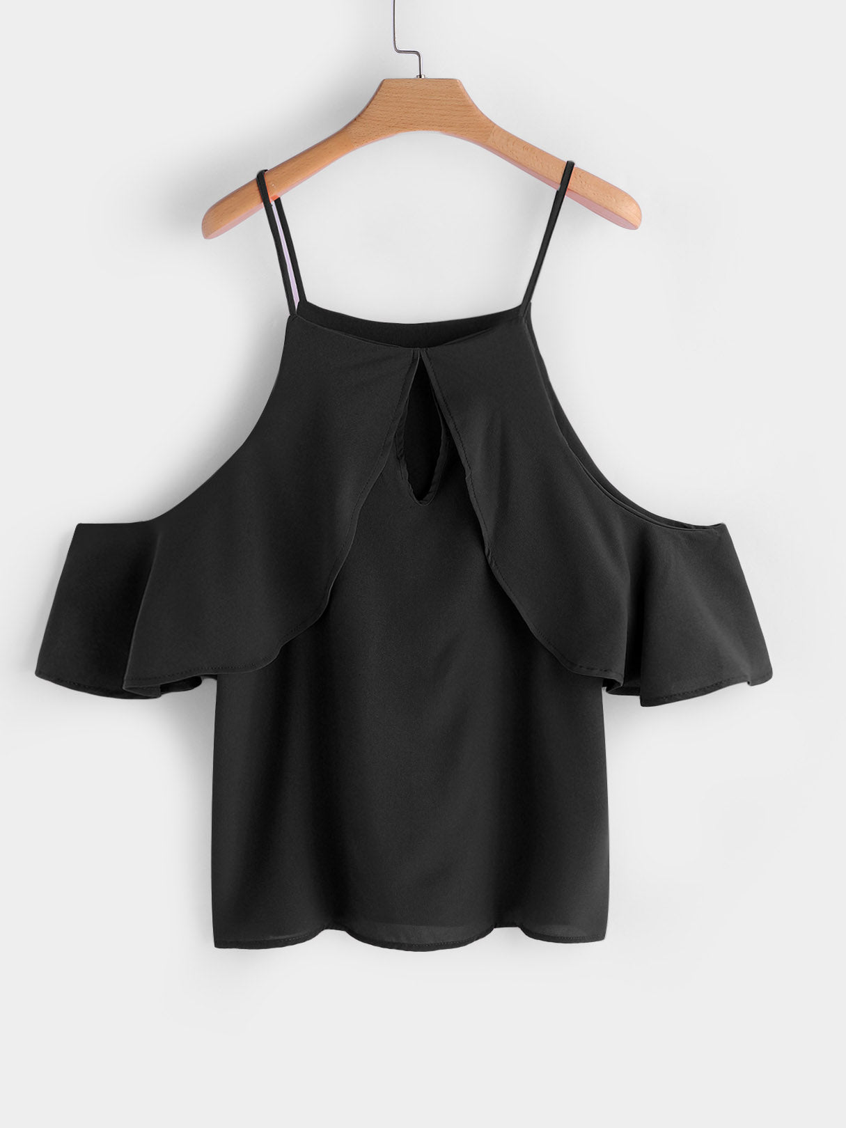 NEW FEELING Womens Black Plus Size Tops