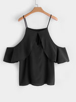 NEW FEELING Womens Black Plus Size Tops