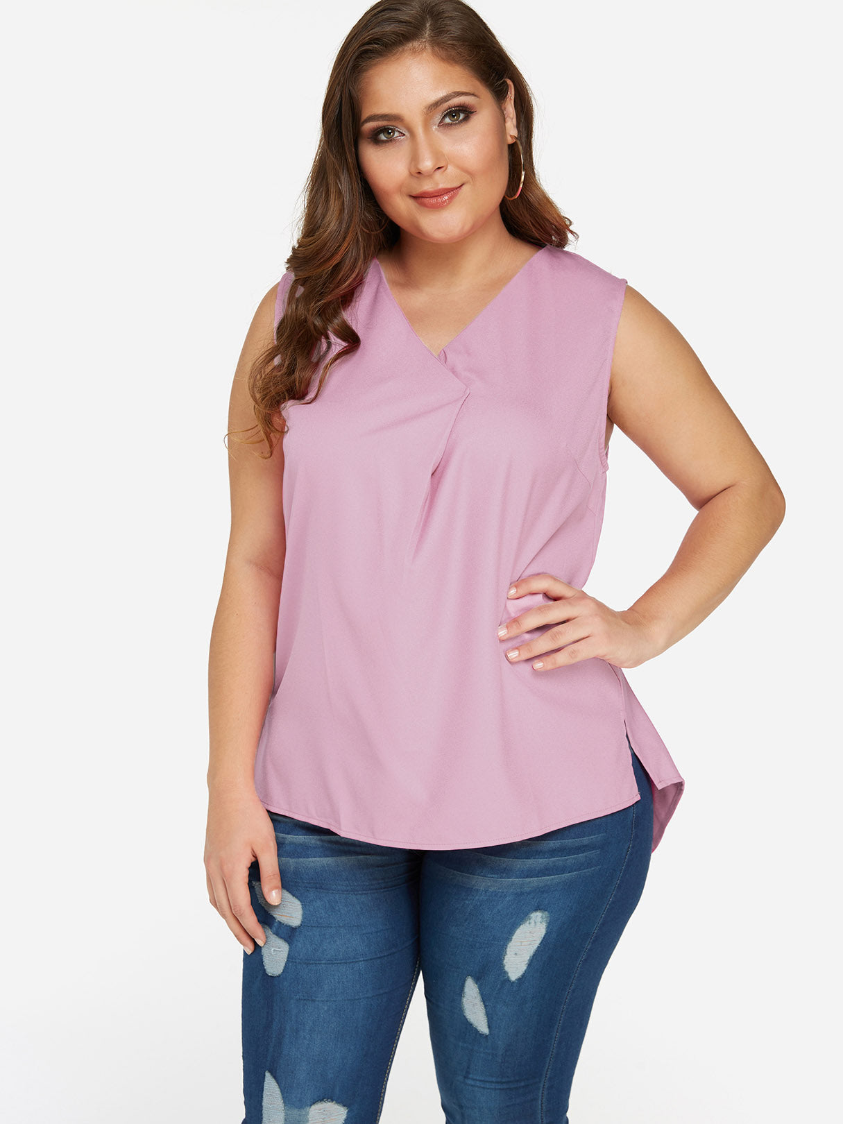 Custom Ladies V-Neck Plus Size Tops