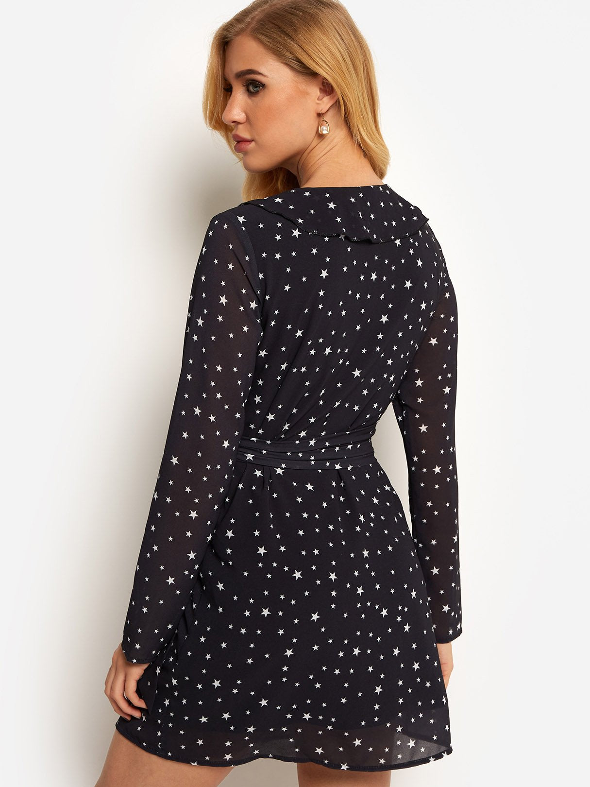 NEW FEELING Womens Black V-Neck Dresses