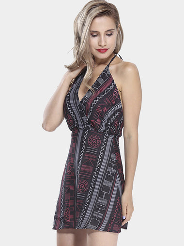 Wholesale Halter Sleeveless Backless Spaghetti Strap Wrap Dresses