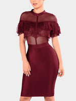 OEM Ladies Red Midi Dresses