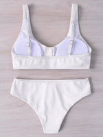 NEW FEELING Womens White Bikinis