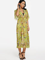 OEM Ladies Yellow Maxi Dresses