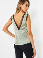 NEW FEELING Womens Green Camis