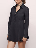 OEM Ladies Black Shirt Dresses