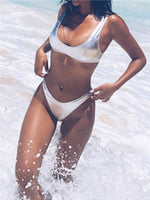Black And White Striped Bikinis