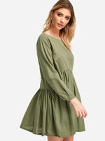 OEM Ladies Army Green Casual Dresses