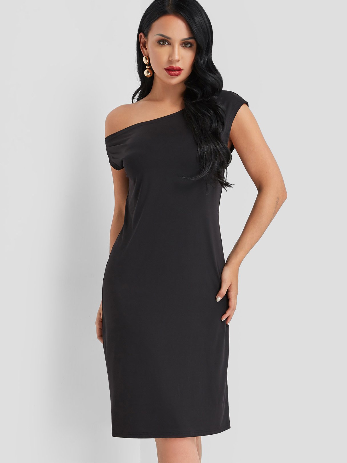 ODM Ladies Short Sleeve Midi Dress