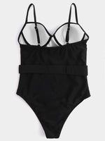 NEW FEELING Womens Black One-Pieces