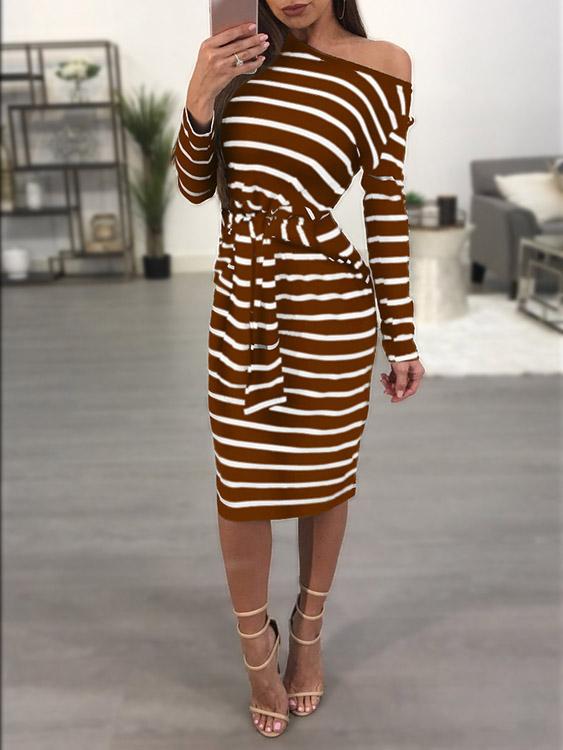 OEM Ladies Coffee Midi Dresses
