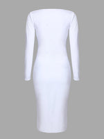 NEW FEELING Womens White Midi Dresses