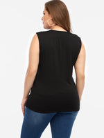 NEW FEELING Womens Black Plus Size Tops
