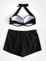NEW FEELING Womens Black Bikinis