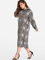 OEM Ladies Leopard Plus Size Dresses