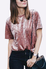 Wholesale Round Neck Short Sleeve Pink T-Shirts