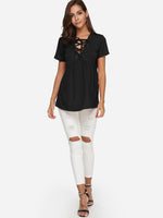 Custom V Neck Fitted T Shirts Women's