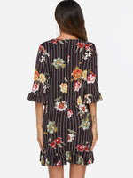 NEW FEELING Womens Black Floral Dresses