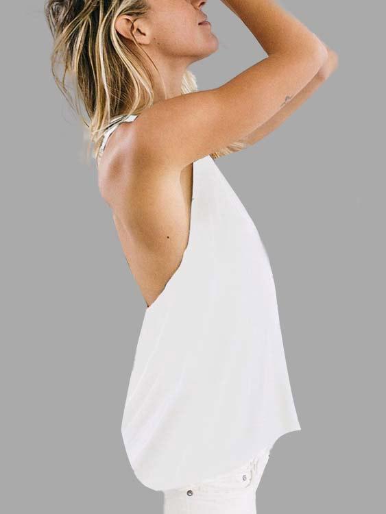 NEW FEELING Womens White Camis