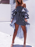 OEM Ladies Navy Off The Shoulder Dresses