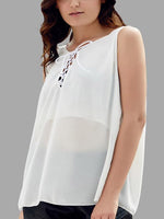 Wholesale Round Neck Sleeveless White Camis