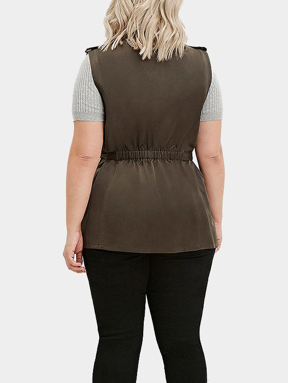 NEW FEELING Womens Green Plus Size Tops