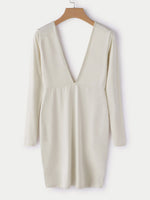 NEW FEELING Womens Beige V-Neck Dresses